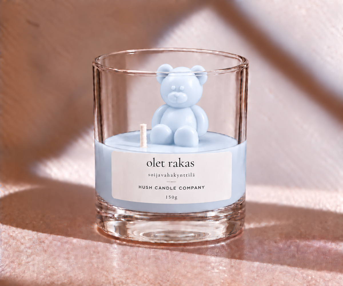 Blue Teddy Candle