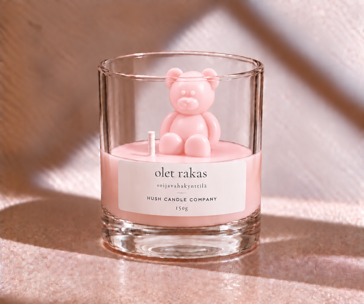 Pink Teddy Candle