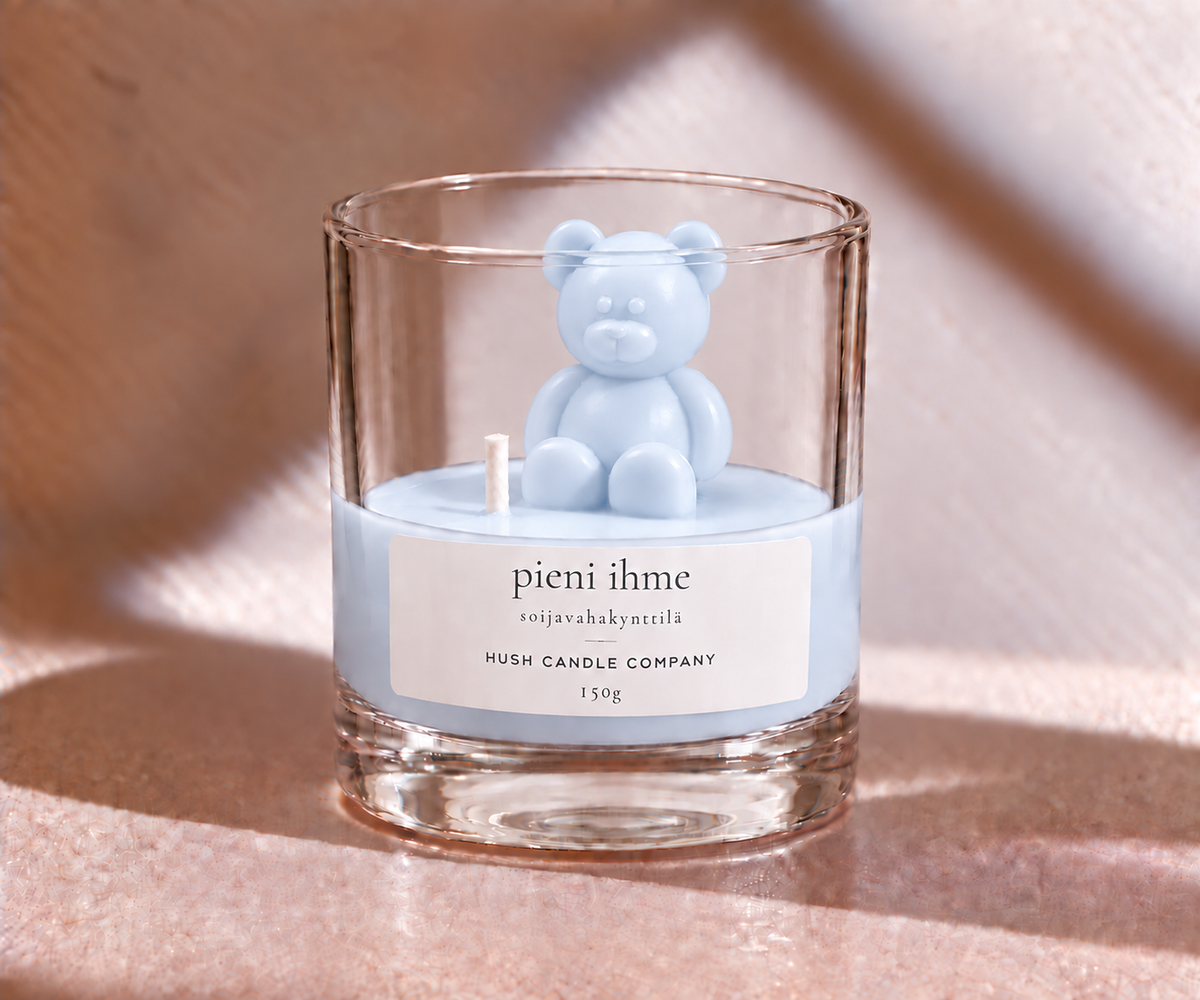 Blue Teddy Candle
