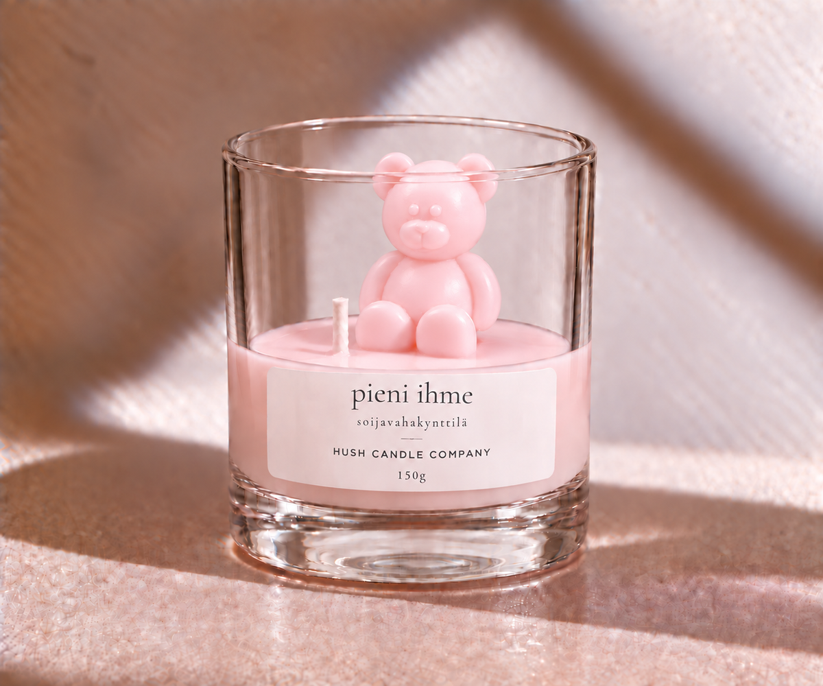 Pink Teddy Candle